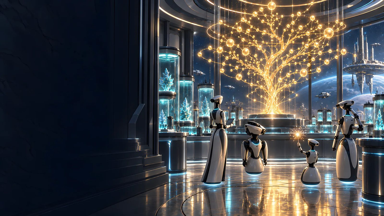 StarCorp's research hall, every technology complete