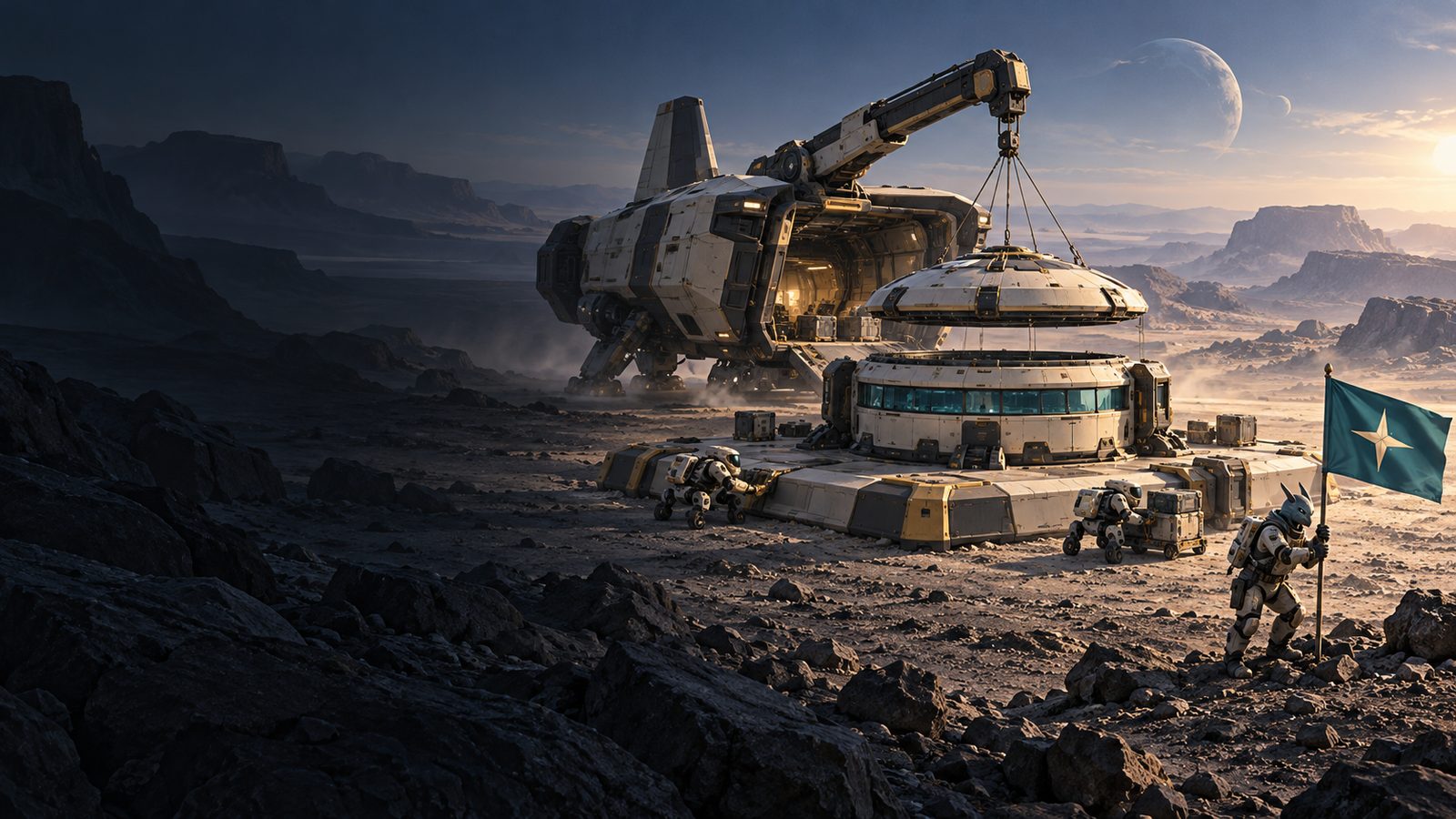 A new StarCorp station being built